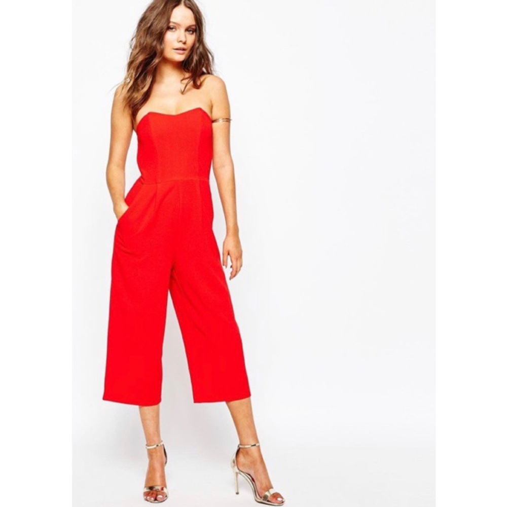 Red Bandeau Jumpsuit
